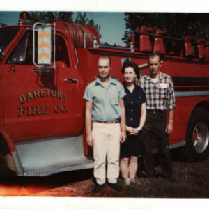 1970 - President Ken Wilson, Chairlady Alice Wilson, and Chief Allan Crispin before the Oyster Supper in October 1970.